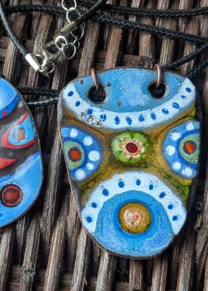 Мастер-класс Лаборатория горячих эмалей «Кулон с миллефиори»