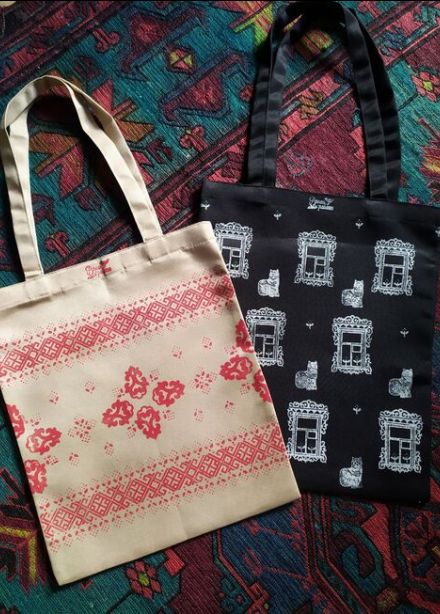 Мастер-класс «Декорирование сумки-шоппера в технике уральской народной росписи с элементами набойки по ткани»